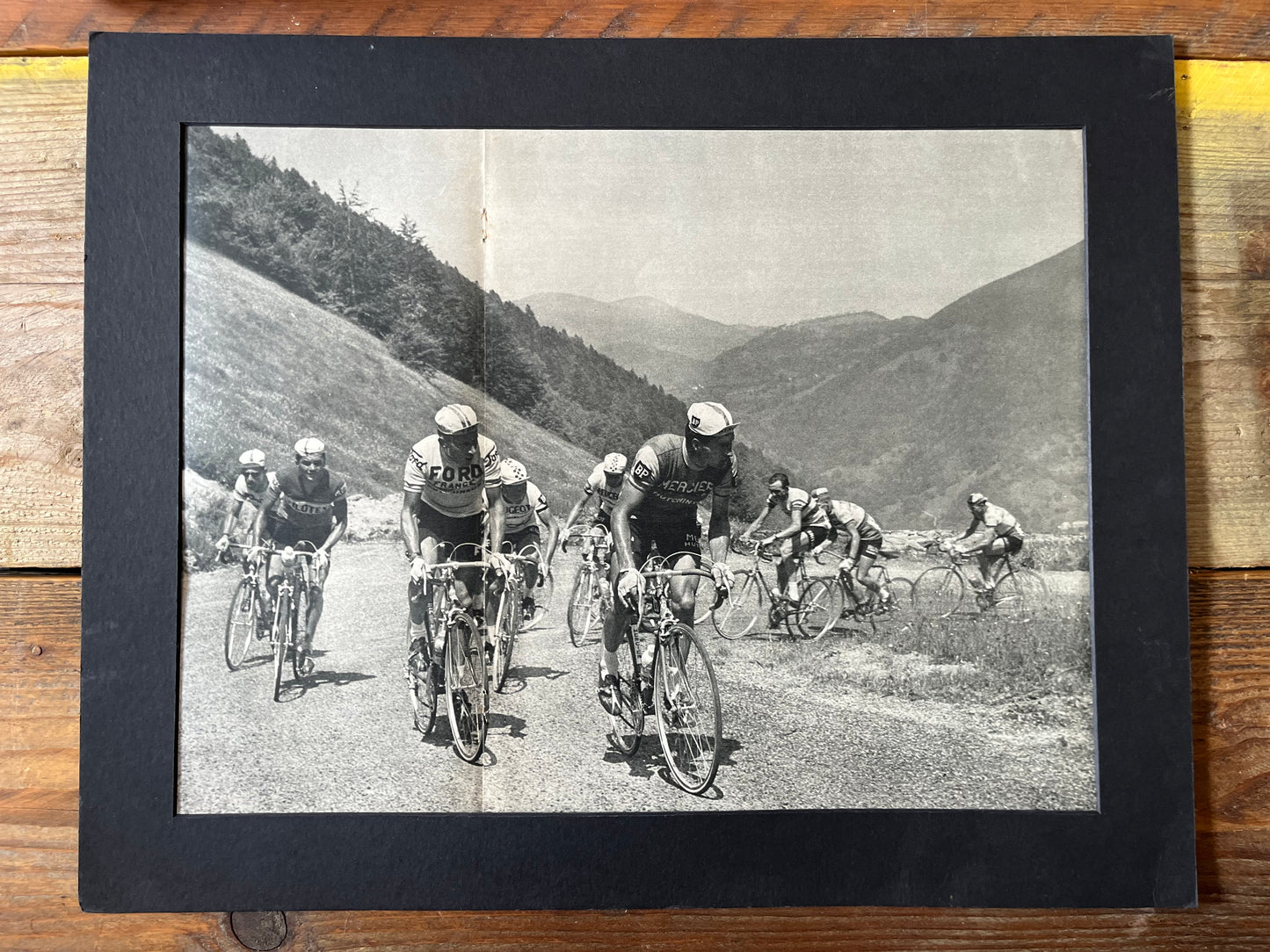 Vintage cycling Print - Tour de France, Jacques Anquetil Raymond Poulidor Pyrenees