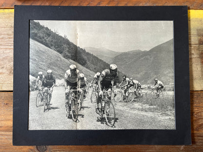 Vintage cycling Print - Tour de France, Jacques Anquetil Raymond Poulidor Pyrenees