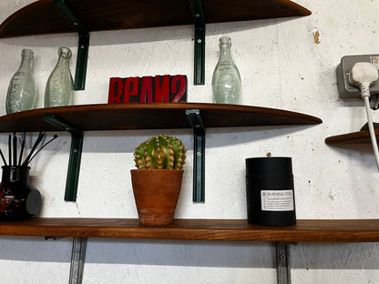 Custom made reclaimed elm shelving