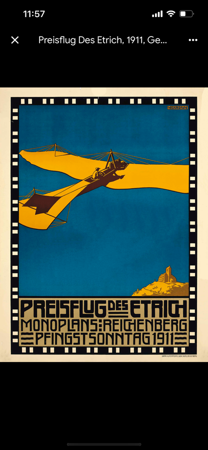Advertising Poster - Priesflug  des Etrich, Jaro Beran 1911