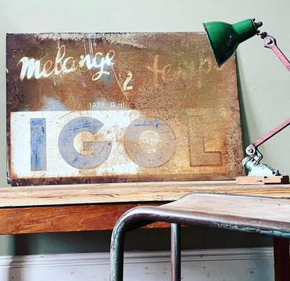 IGOL French metal scooter oil sign c1950s