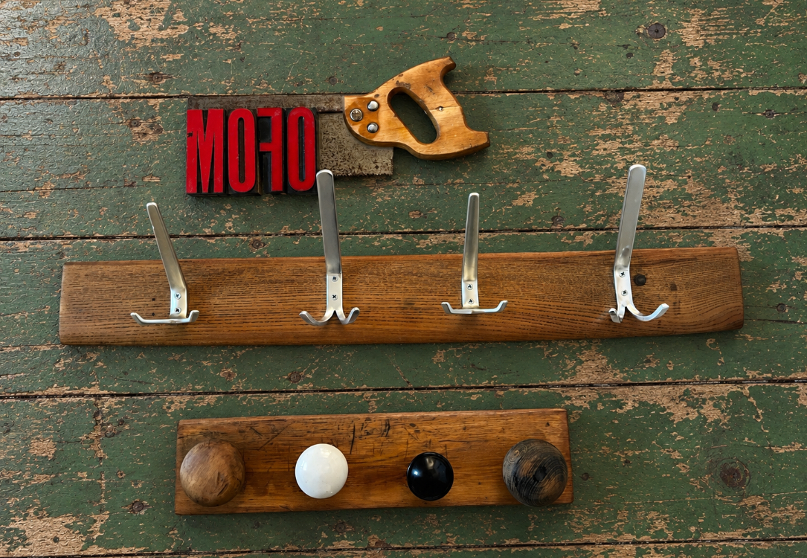 “MOFO” artwork from reclaimed Printing blocks