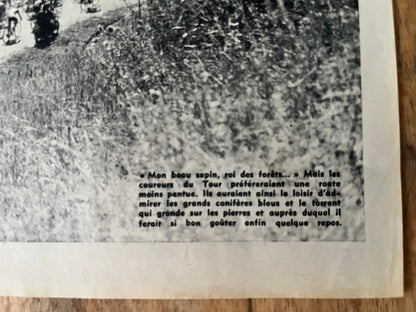 Vintage Tour de France cycling print c1958
