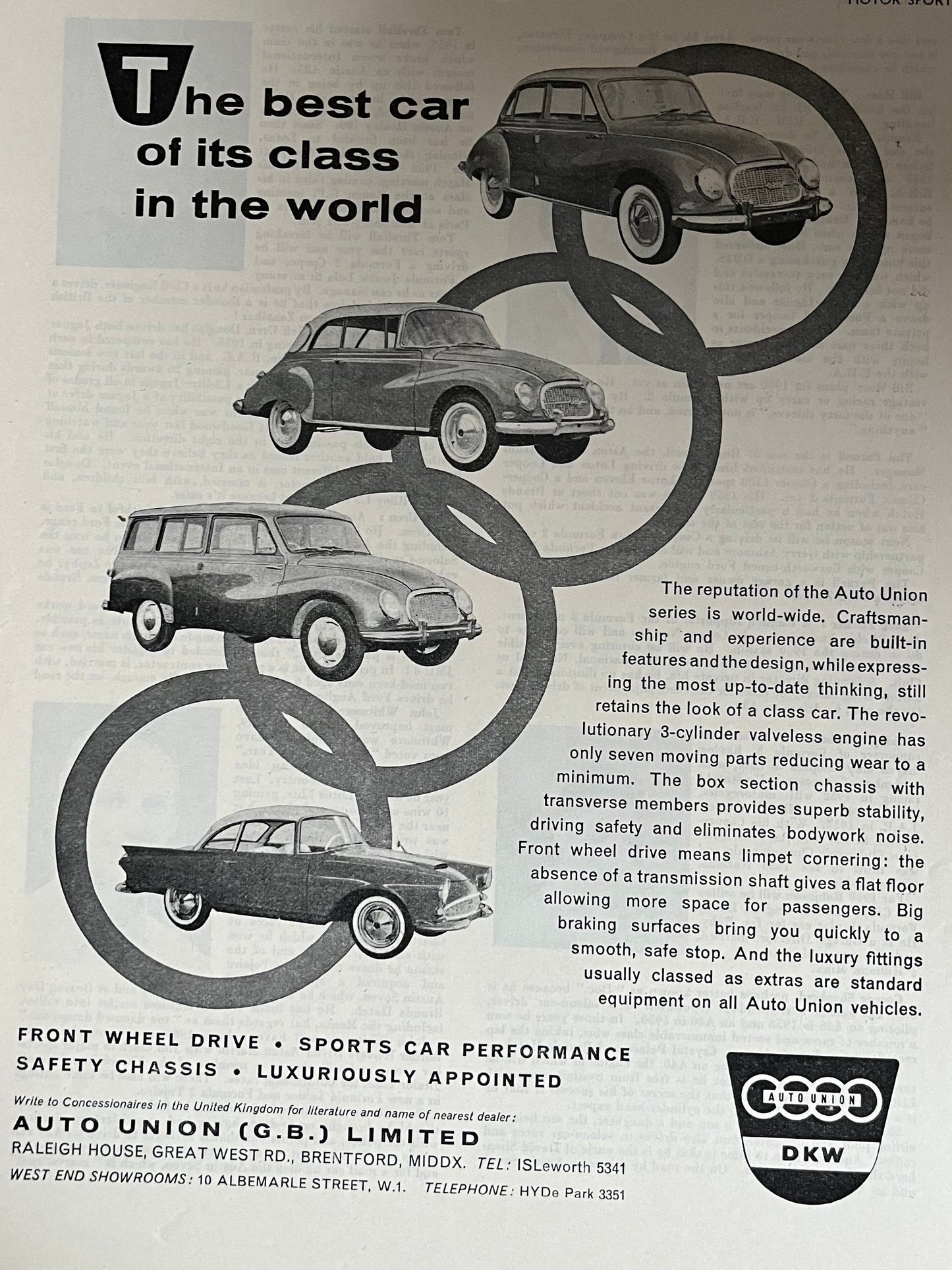Set of three Audi / Auto Union original advertisements - Unframed