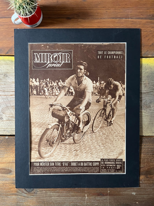 Vintage Tour de France Cycling Print - Original, 1949 Louison Bobet