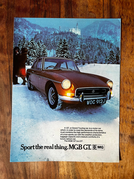 MG BGT original magazine advertisement 1971