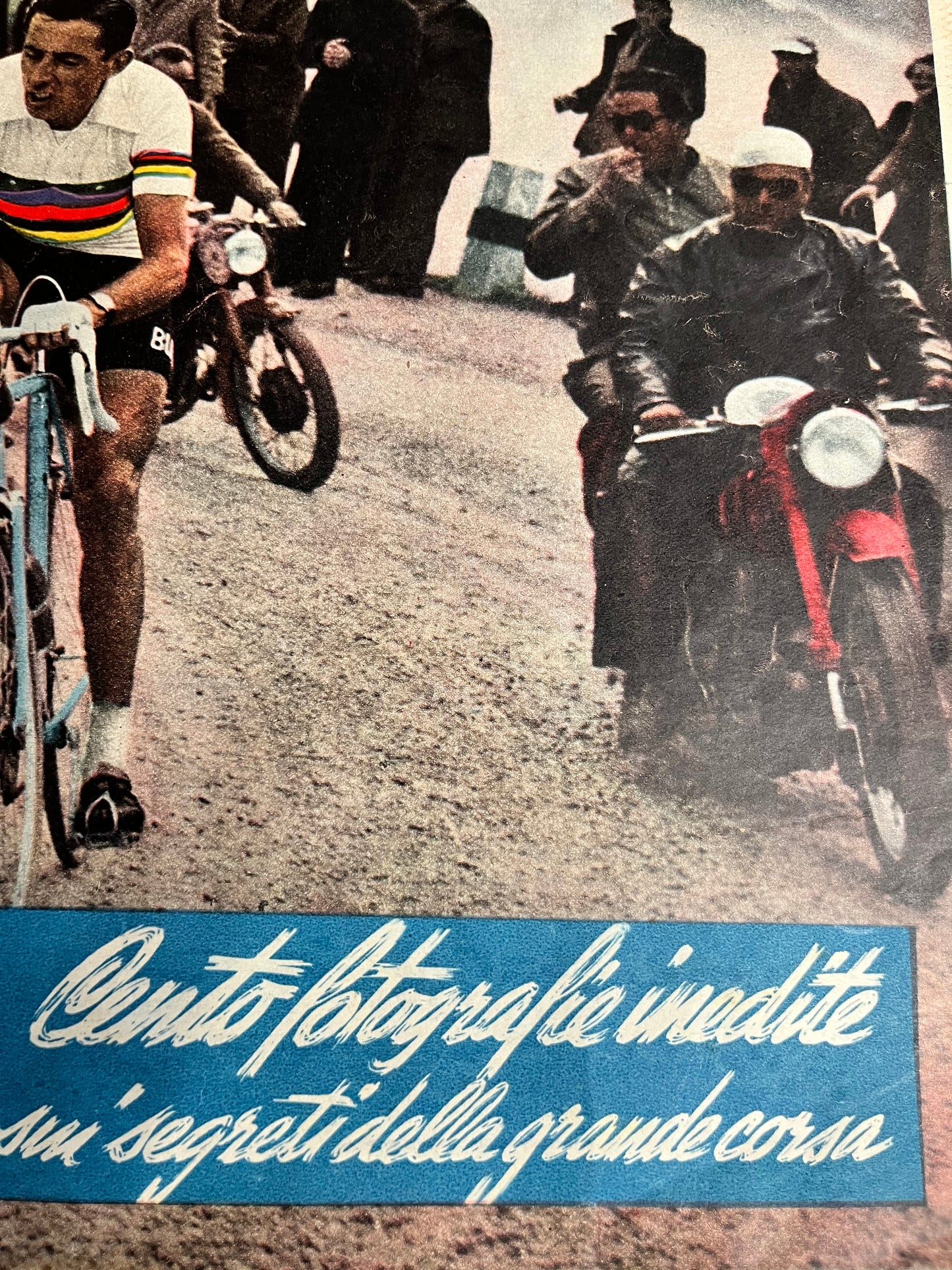 Vintage Cycling Print - Fausto Coppi, Bianchi Original , 1954