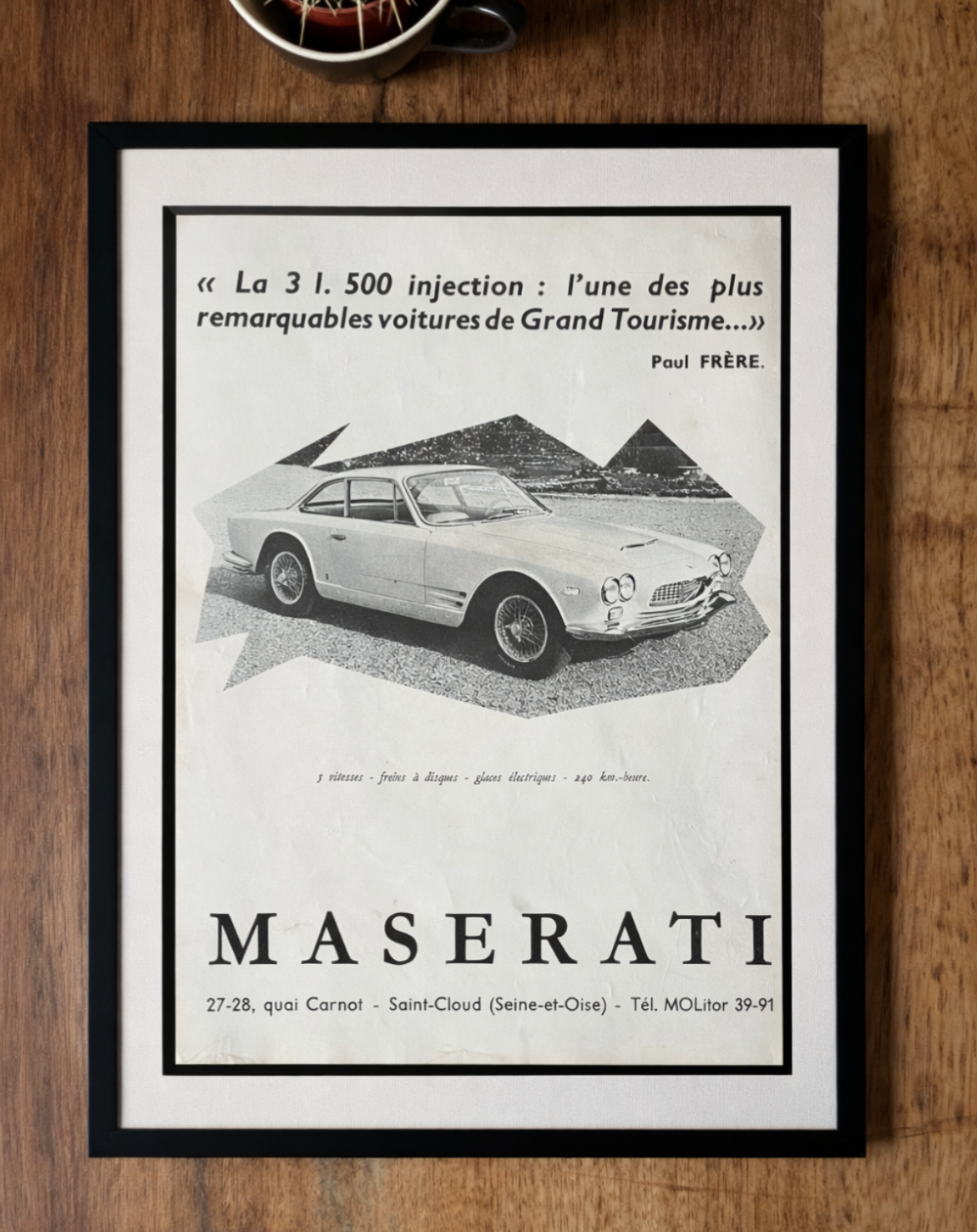 Vintage car Advertisement Maserati 500 injection 1967