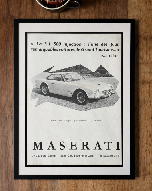 Vintage car Advertisement Maserati 500 injection 1967