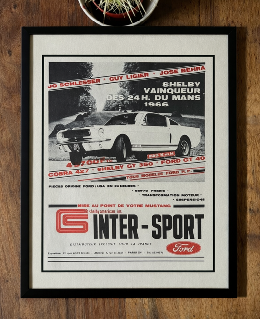 Vintage Ford Mustang 1967 advertising print French