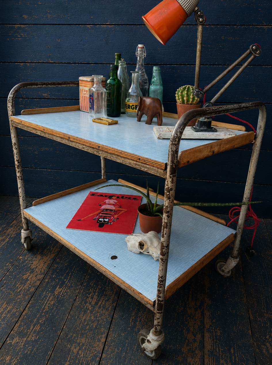 Vintage 1950s trolley ex science lab