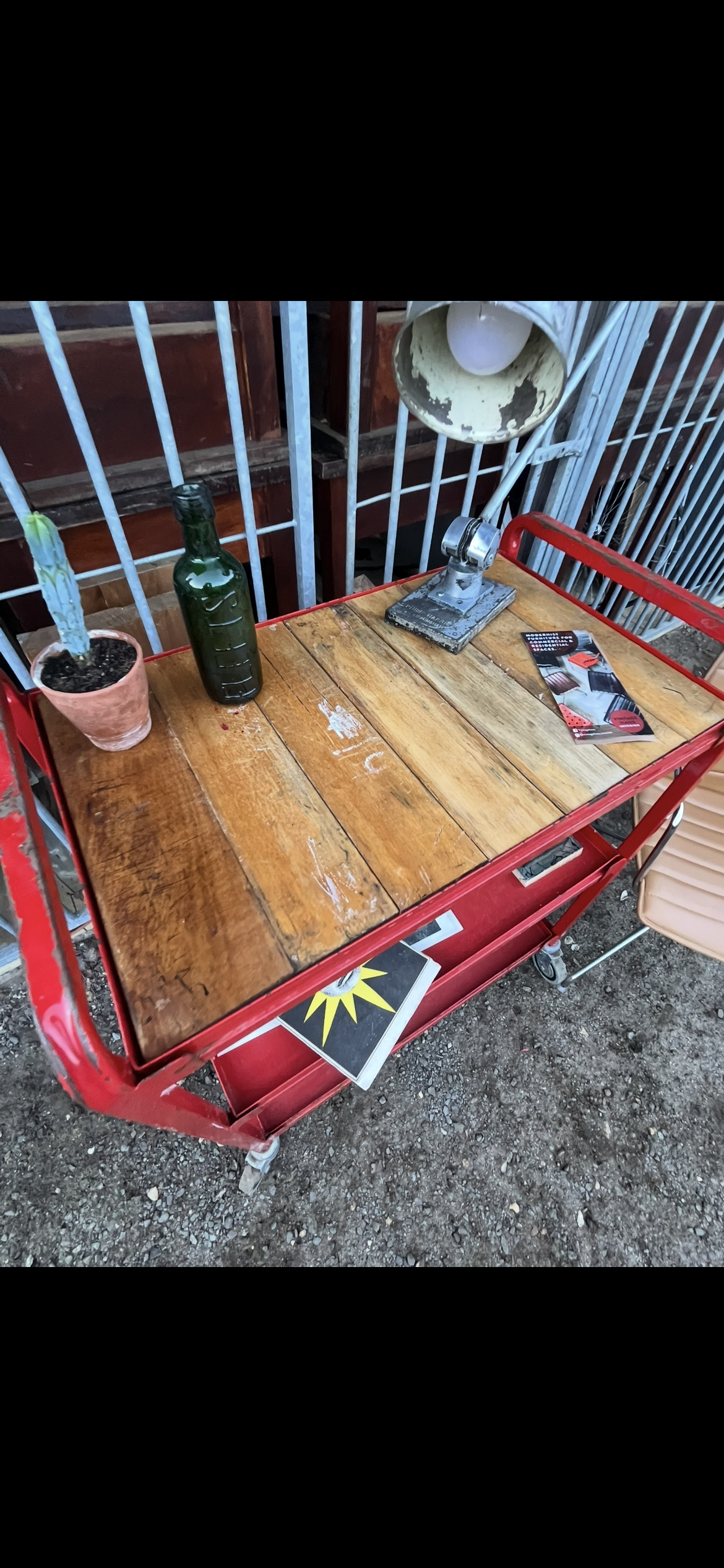 Vintage science lab trolley