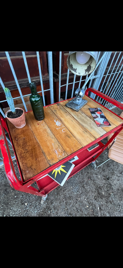 Vintage science lab trolley