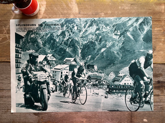 Vintage cycling Print - Tour de France, Felice Gimondi Tourmalet 1965