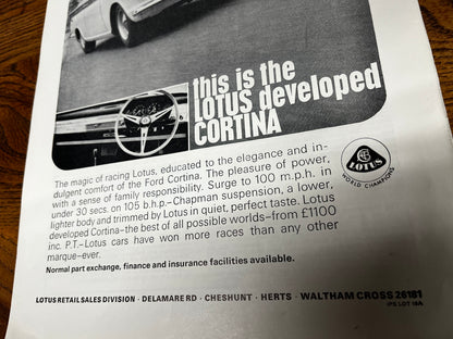 Ford Lotus Cortina original advertisement