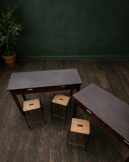 Iroko science lab table / desk from Smithdon school brutalist design c1954