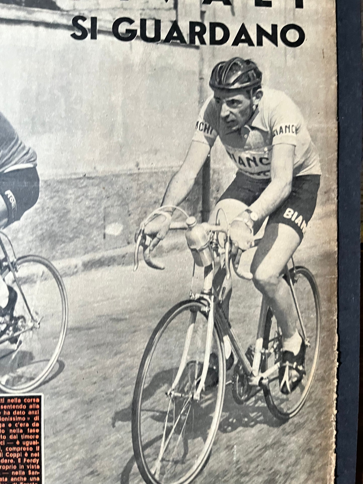 Vintage Cycling Print - Fausto Coppi 1953 Milan San Remo