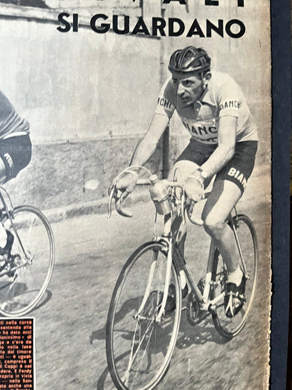 Vintage Cycling Print - Fausto Coppi 1953 Milan San Remo