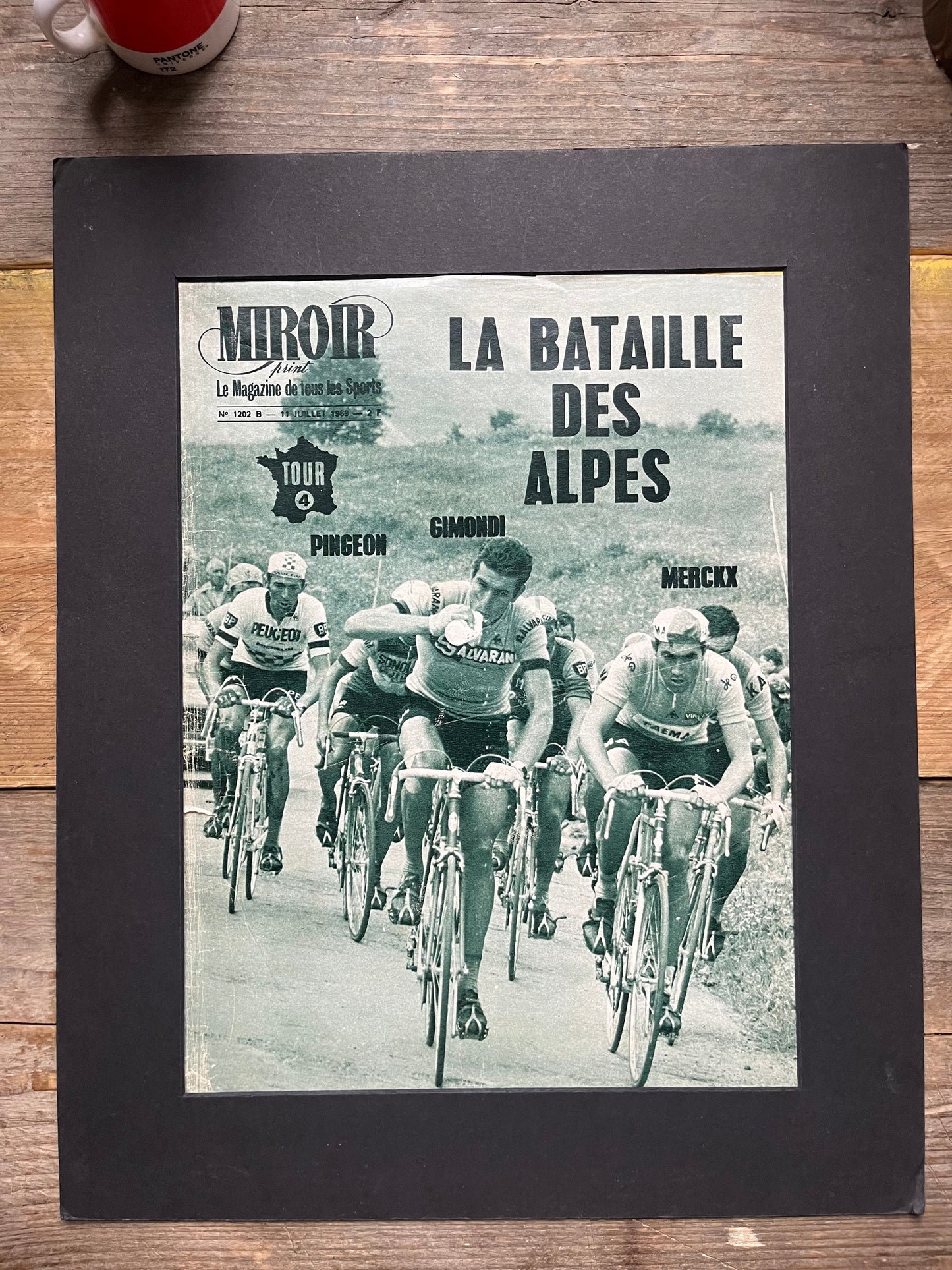 Vintage Cycling Print - Tour de France, Merckx Gimondi, Pingeon 1969