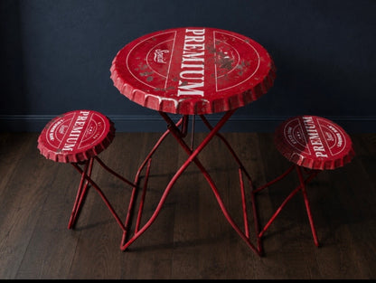 Vintage bottle top bar chair and table set