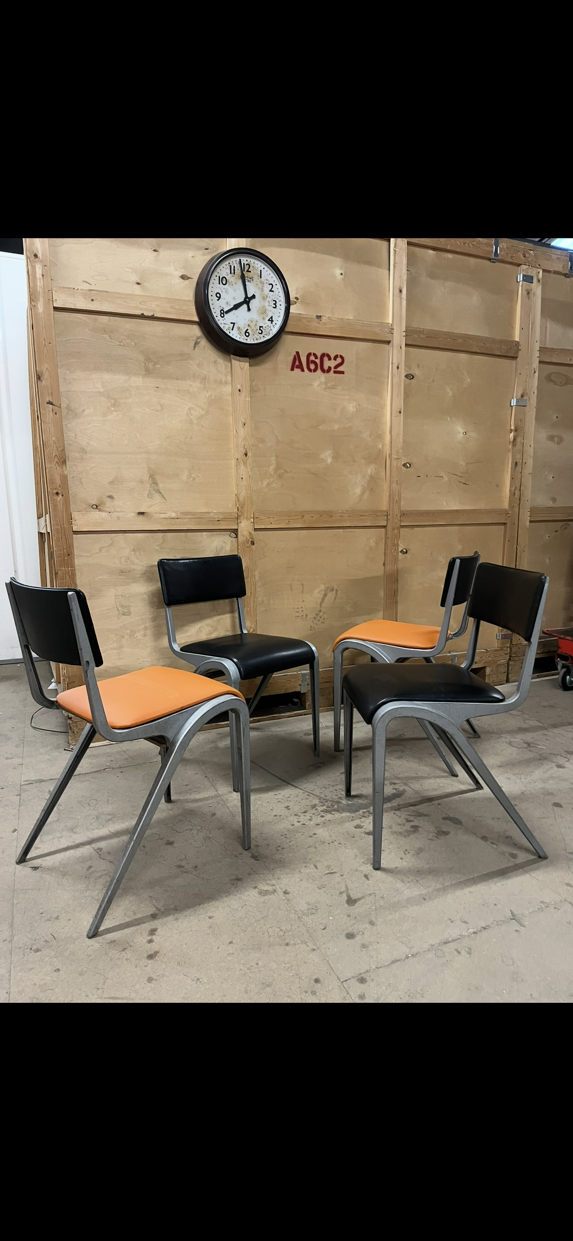 Esavian stacking chairs by James Leonard for ESA set of four
