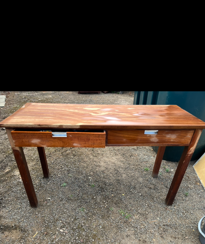 Iroko science lab table / desk from Smithdon school brutalist design c1954