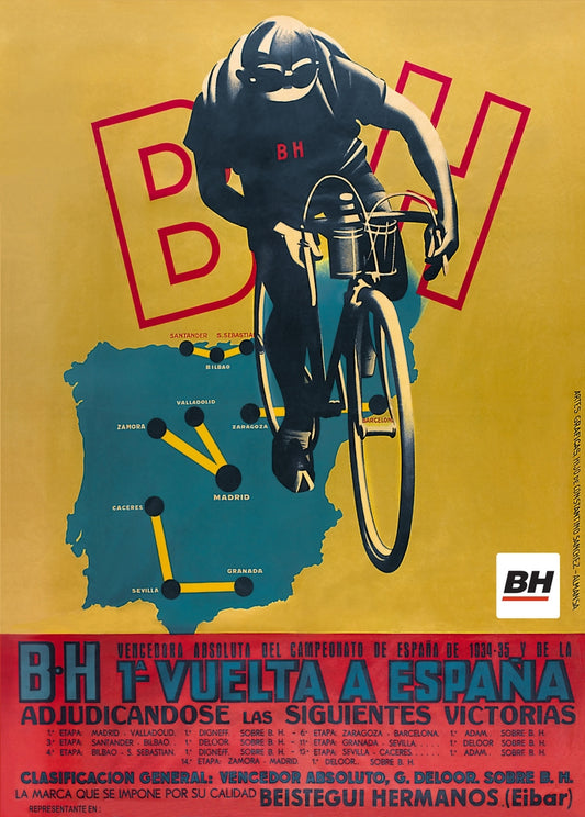 Vuelta a Espana cycling advertising poster 1934