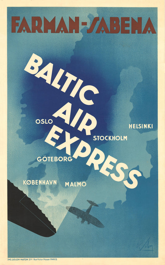 Vintage aviation Poster- Baltic Air Express