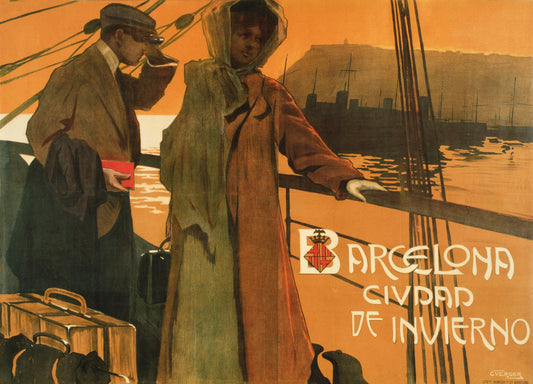 Barcelona winter city c1909 poster