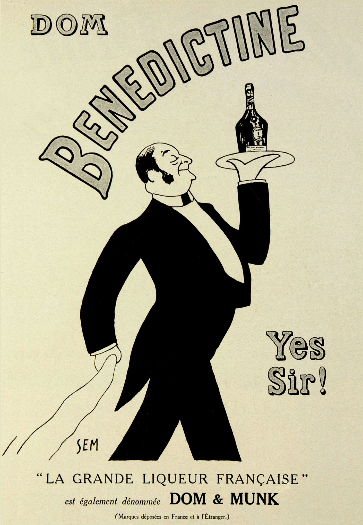 Benedictine DOM vintage drinks poster c1910