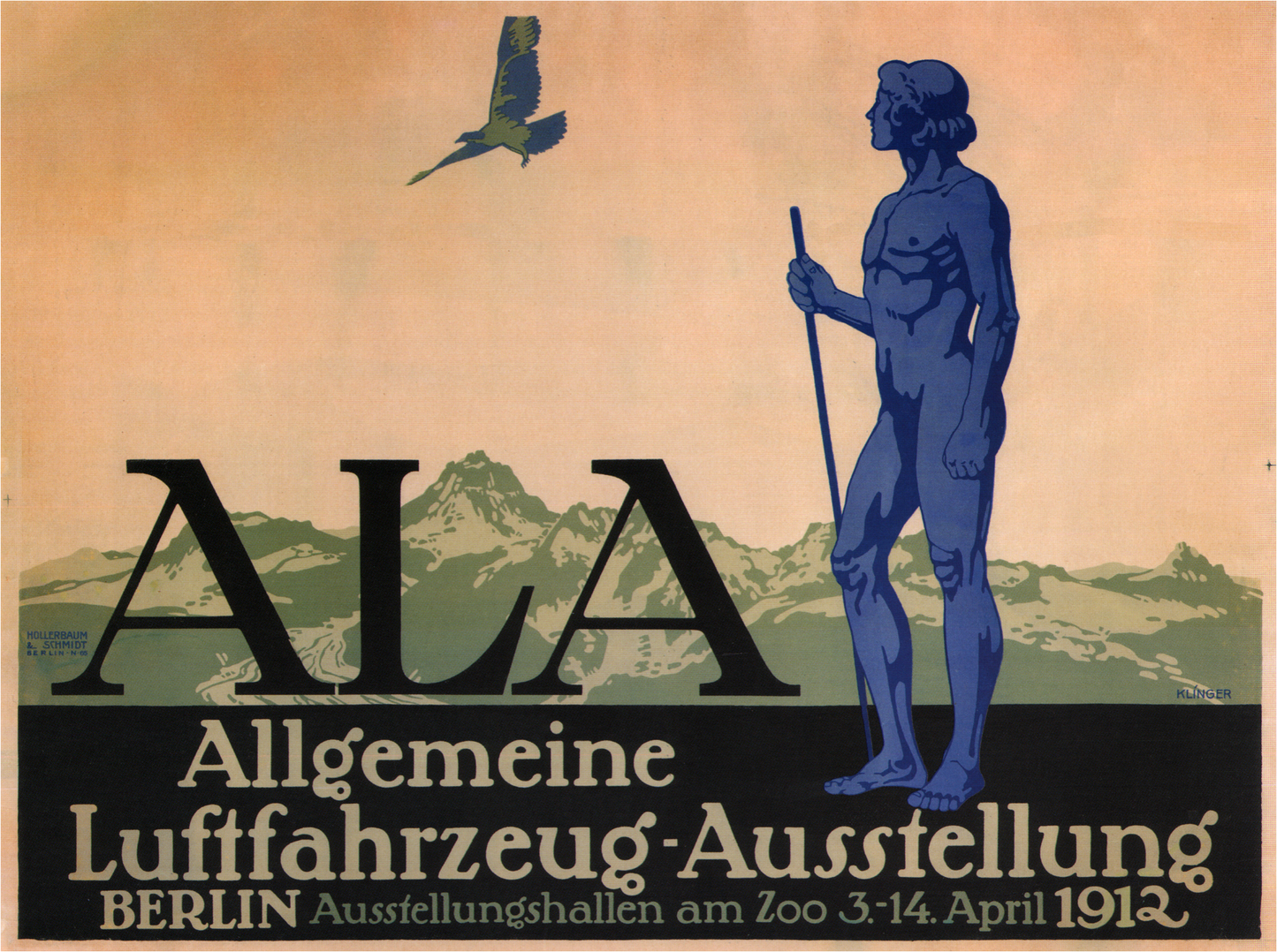 German vintage Berlin aviation poster 1912