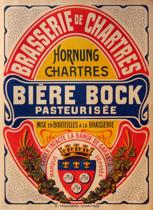 Vintage Advertising Poster - Bock Brasserie de Chartres c1920s