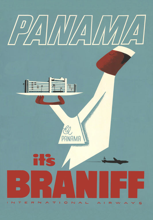 Vintage Airlines advertisement  - Panama Braniff c1950s