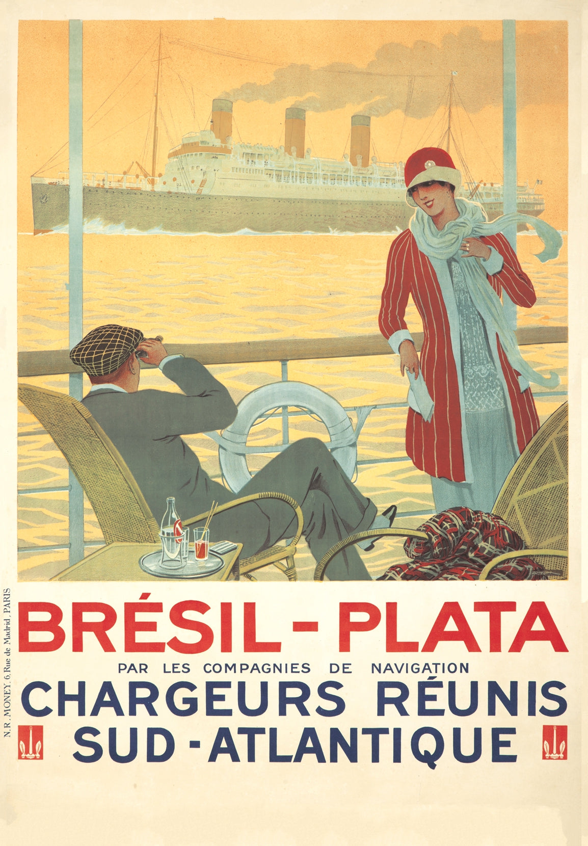 Brésil Plata - Chargeurs Réunis Shipping Poster