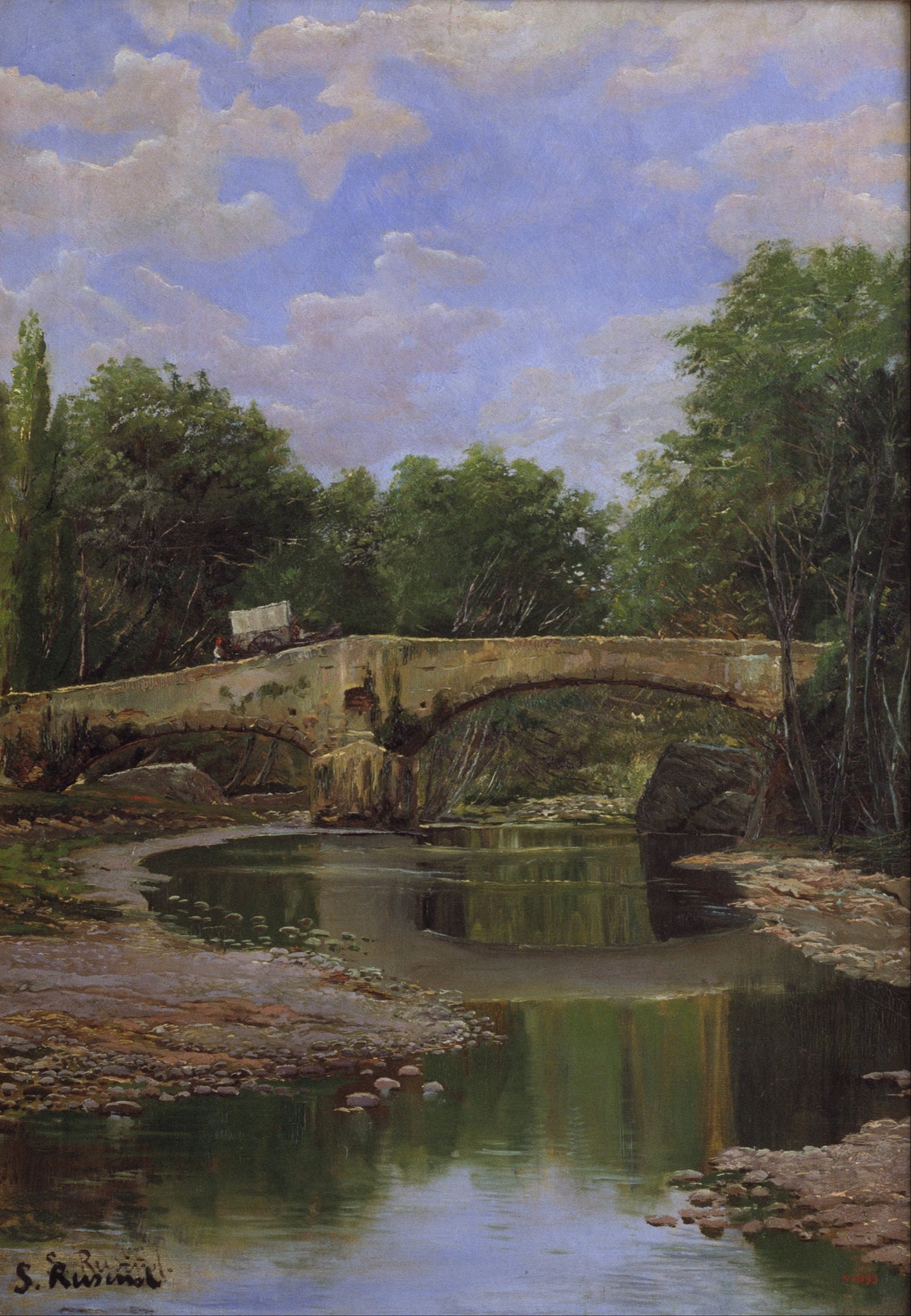 Bridge over a River c.1884 - Art Print