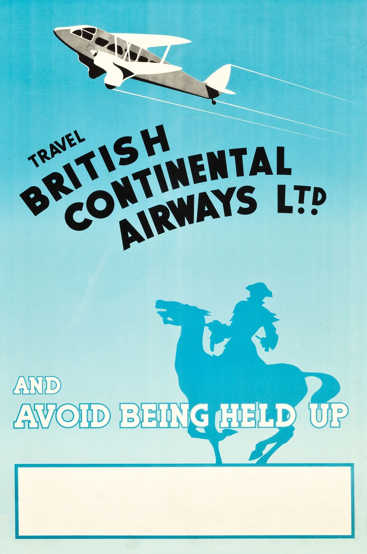 Vintage Travel poster - British Continental Airways c1936