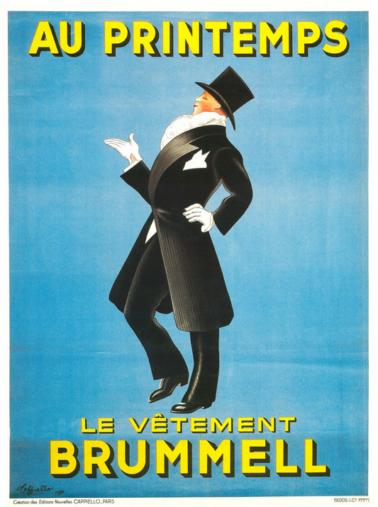 Vintage French poster c1936 by Leonetto Cappiello - Le vetement Brummel
