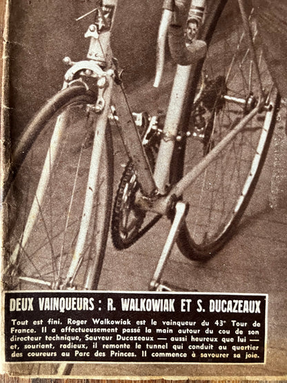 Vintage Tour de France cycling print Roger Walkowiak 1956