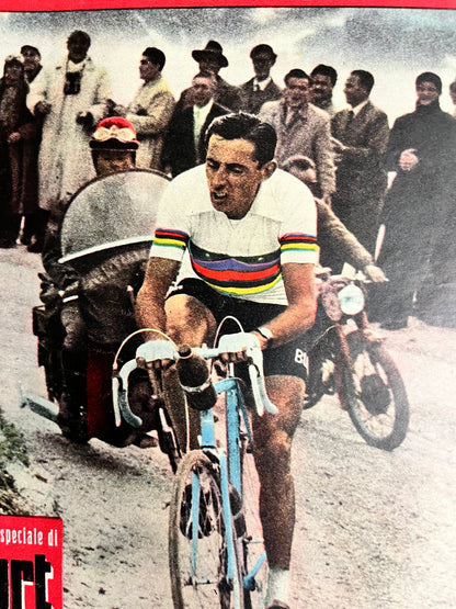 Vintage Cycling Print - Fausto Coppi, Bianchi Original , 1954