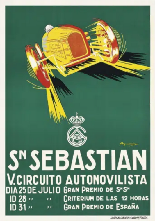 San Sebastian Grand Prix 1923 vintage poster