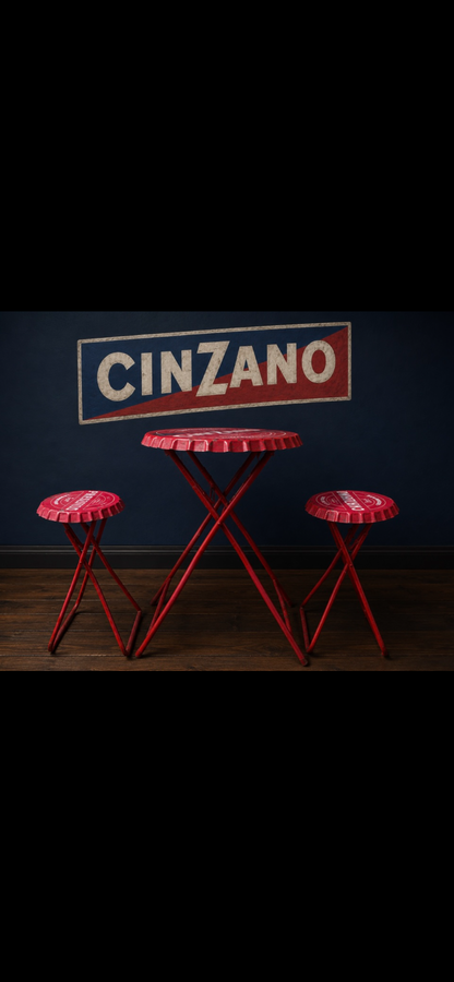 Vintage bottle top bar chair and table set