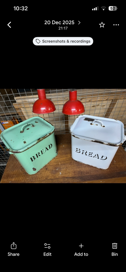 1930s enamel Bread bin White