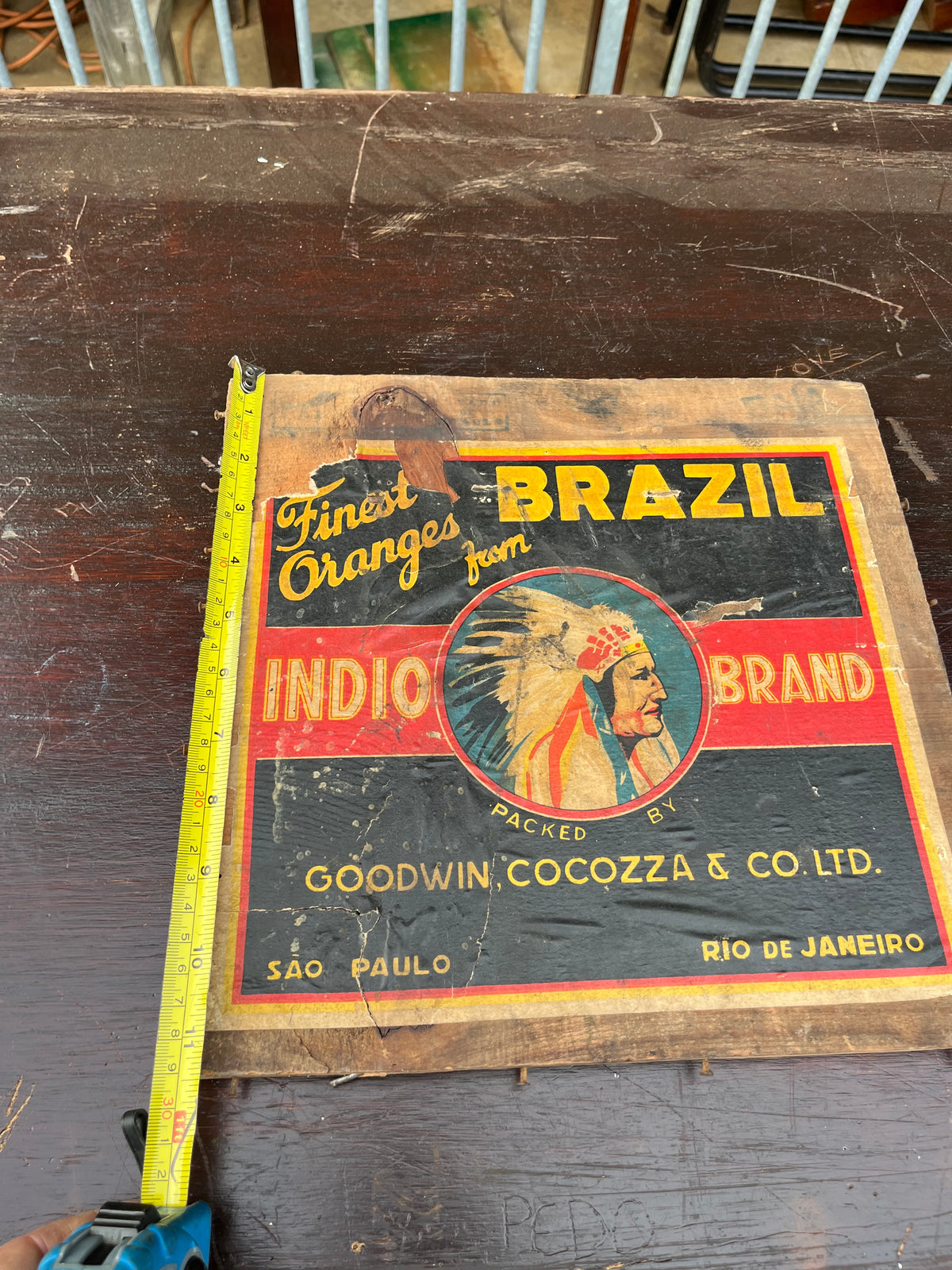 Vintage Orange crate artwork - Indio Brazil