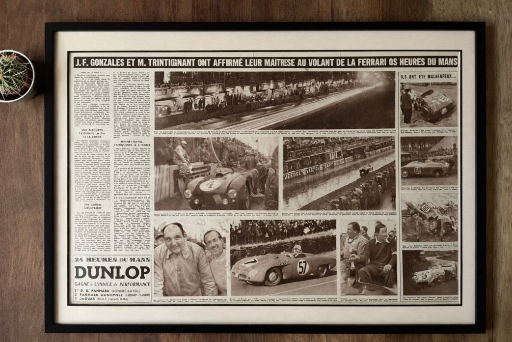 Le Mans Vintage motor racing magazine print original c1954