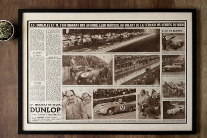 Le Mans Vintage motor racing magazine print original c1954