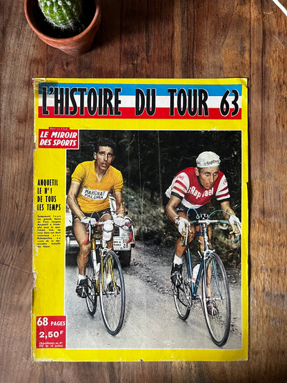 Vintage Tour de France cycling print c1966 Jacques Anquetil Frederico Bahamontes
