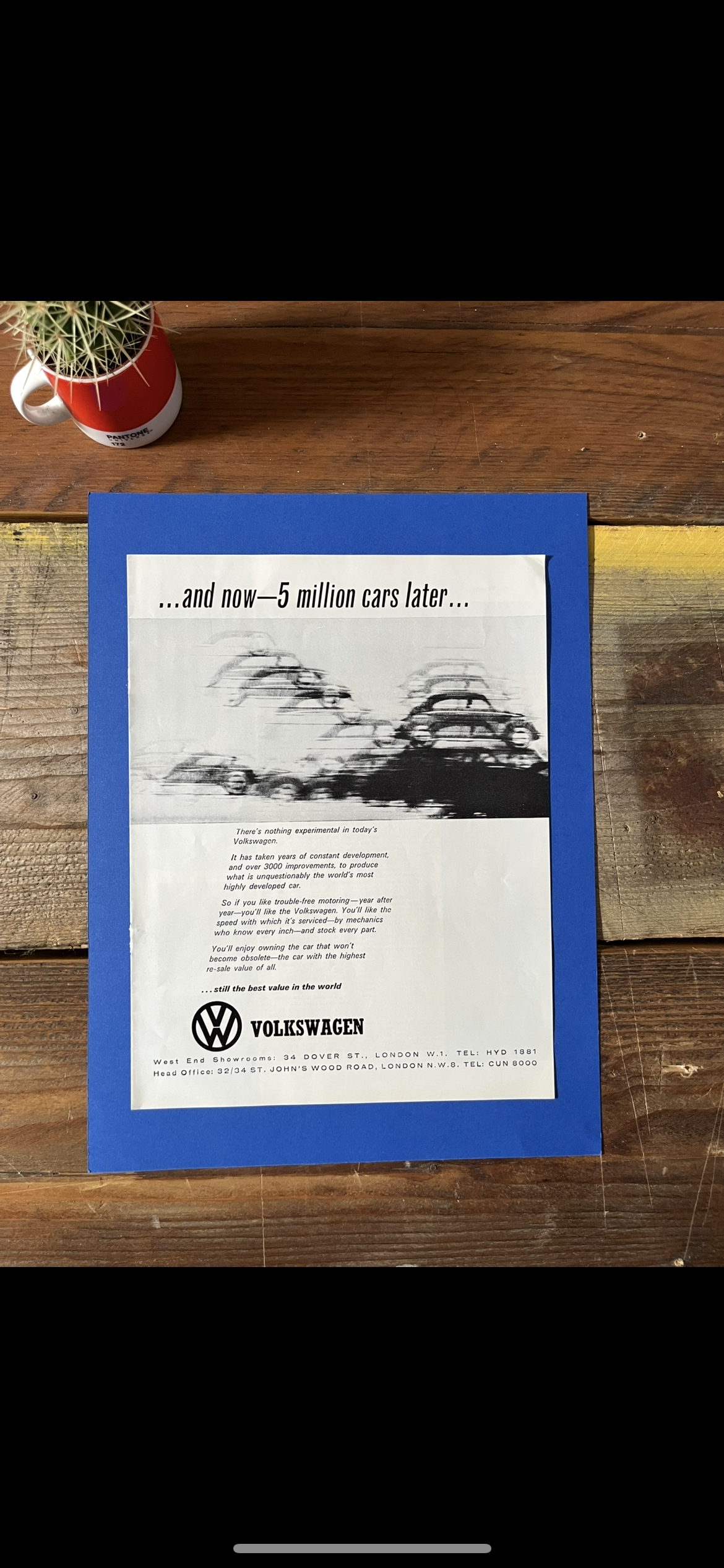 Vintage VW Volkswagen Beetle advertising print - 1967