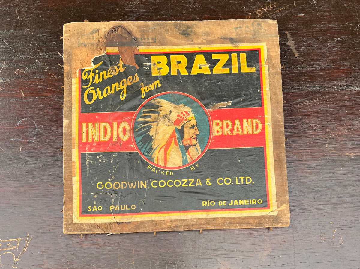 Vintage Orange crate artwork - Indio Brazil