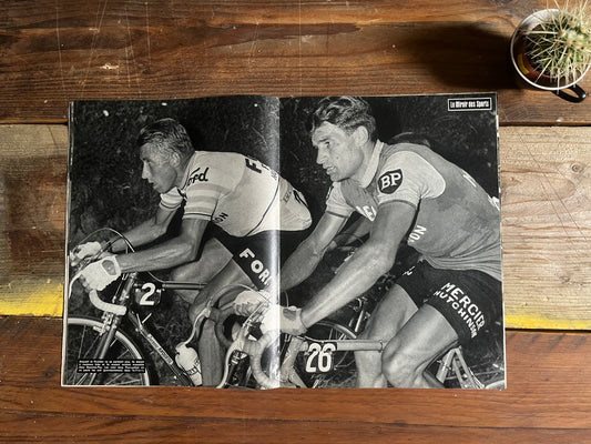 Felice Gimondi / Raymond Poulidor vintage cycling poster - 1966 Tour de France
