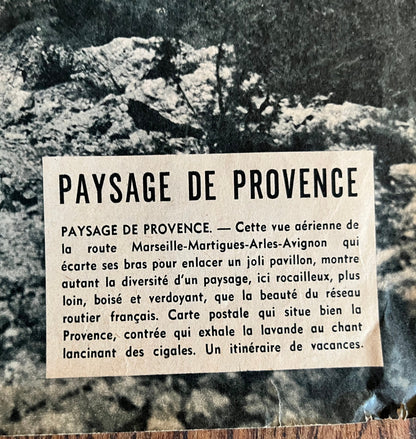 Vintage Tour de France cycling print c1950s Paysage de Provence